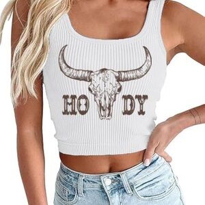 Cowgirl Country Cropped Tank Top Size S